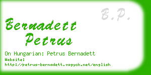 bernadett petrus business card